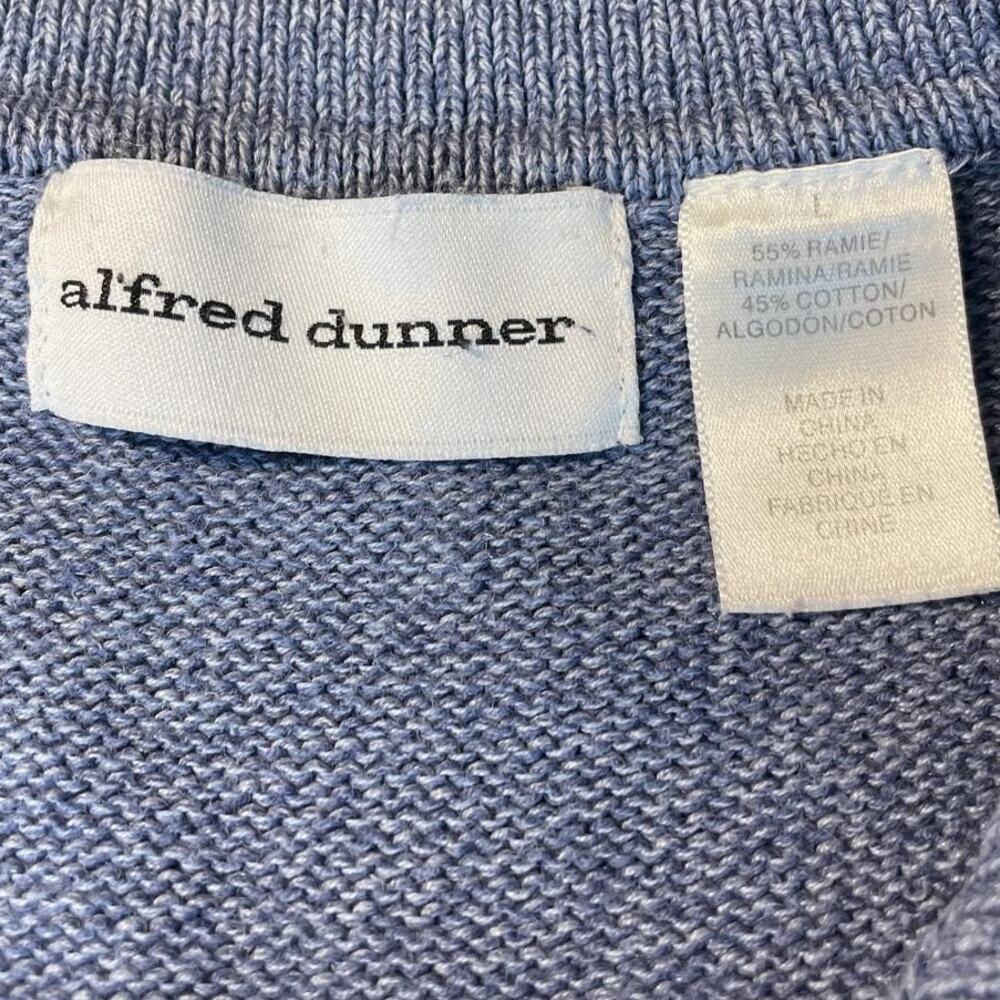 ALFRED DUNNER Blue Button Sweater Womens (L) Cotton Beaded Embroidered Floral - Picture 6 of 8